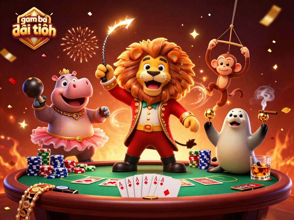 Experience game bài đổi thưởng with a vibrant casino scene featuring colorful characters and dynamic elements.