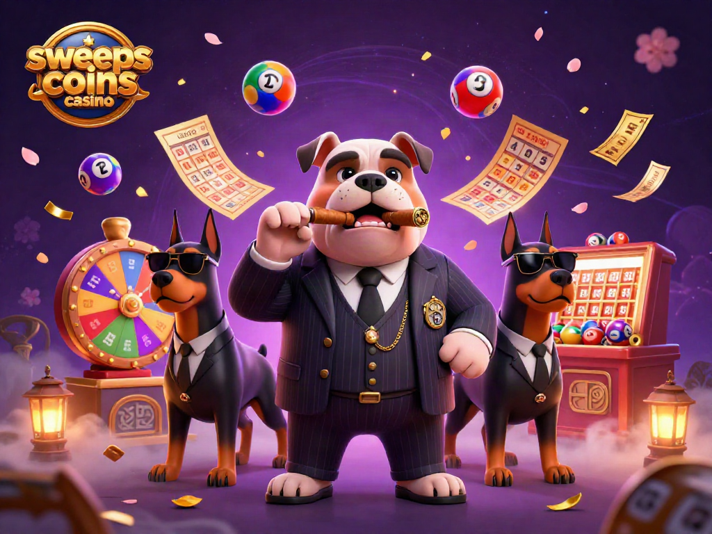 Engage with sweeps coins casino's colorful lottery-themed scene featuring vibrant game elements.