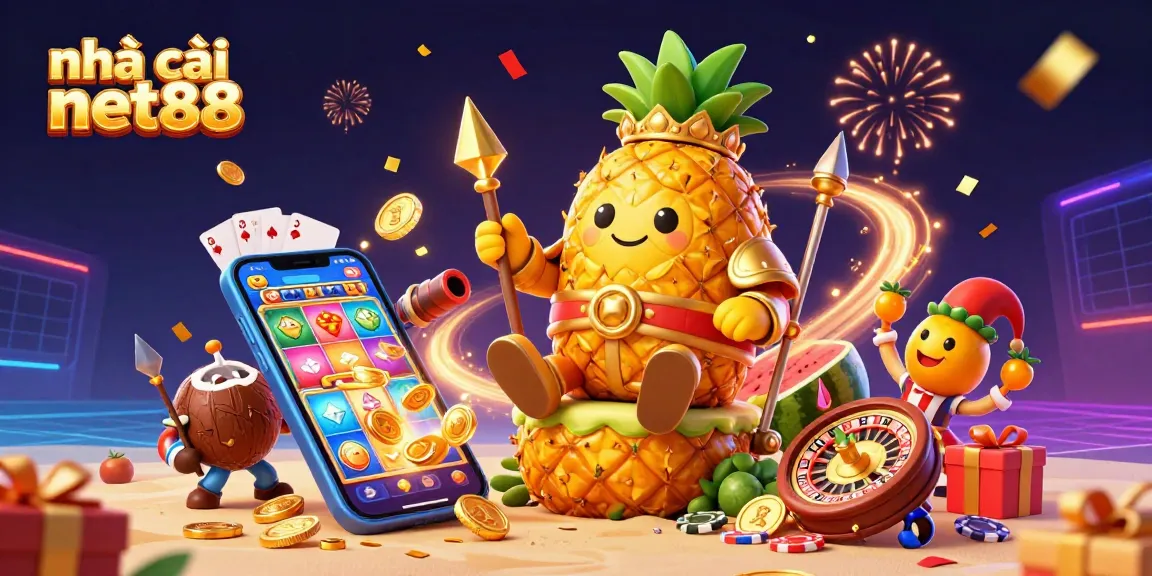 Experience exhilarating gameplay with nhà cái net88 in a vibrant beach casino scene full of action and color!
