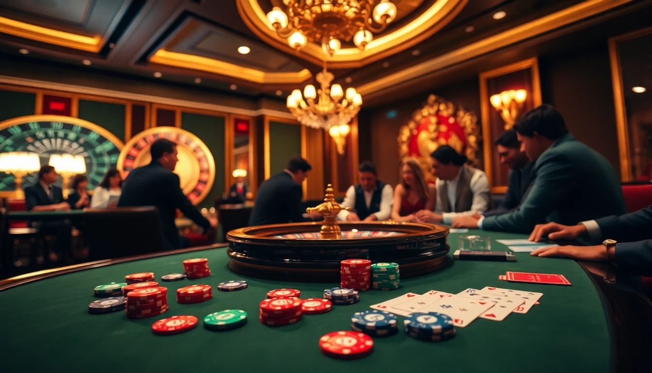 Engaging scene of players strategizing at a casino table linked to https://keonhacai.deal/, showcasing thrilling betting action.