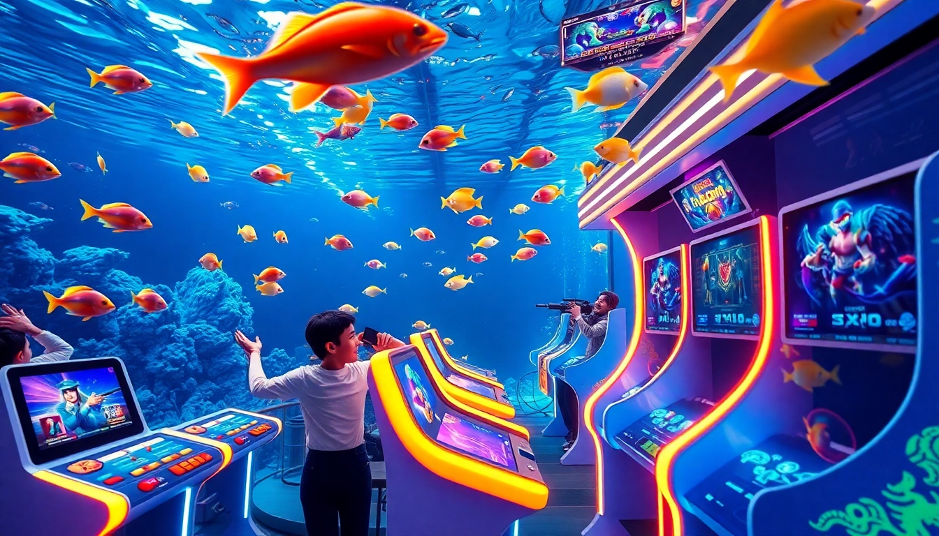 Experience thrilling gameplay in Bắn cá 98Win with colorful fish and dynamic arcade setups.