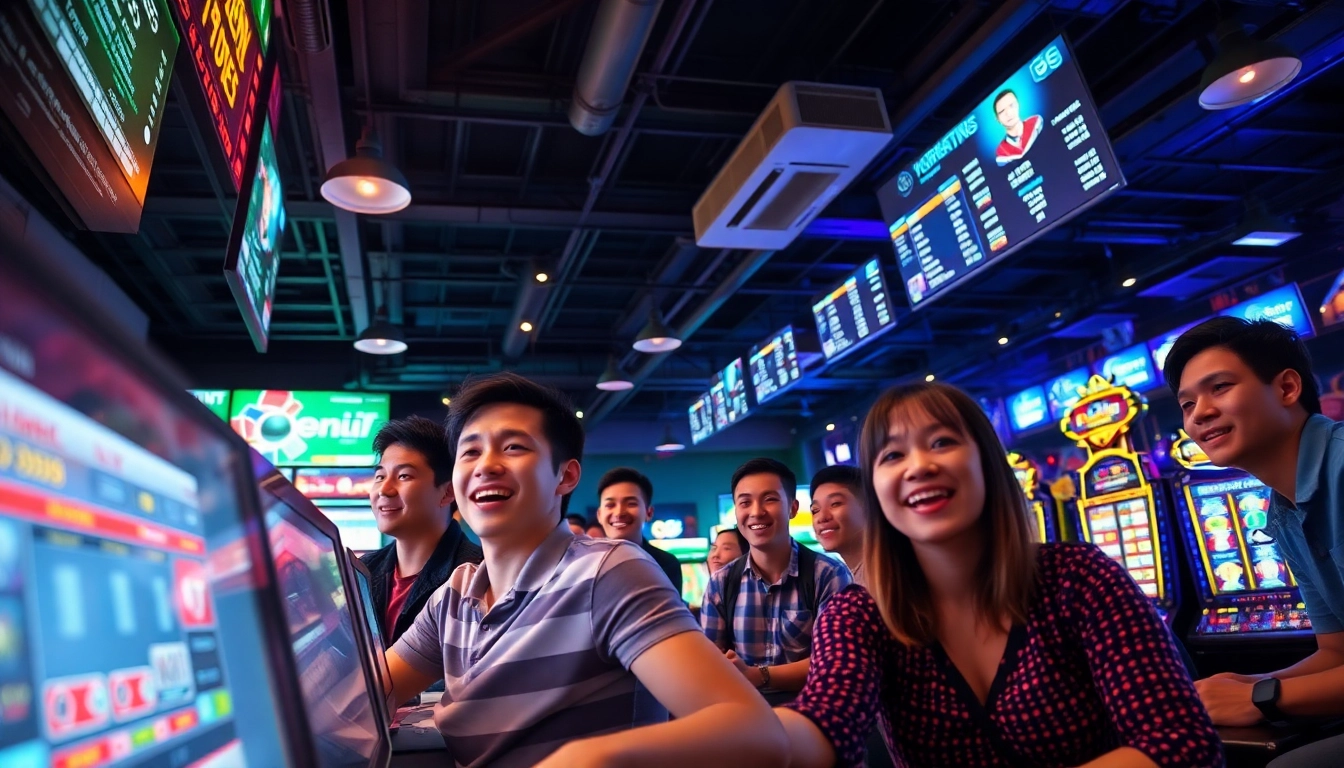 Engaging gaming experience at https://qq88.education/ showcasing diverse players and vibrant gaming ambiance.