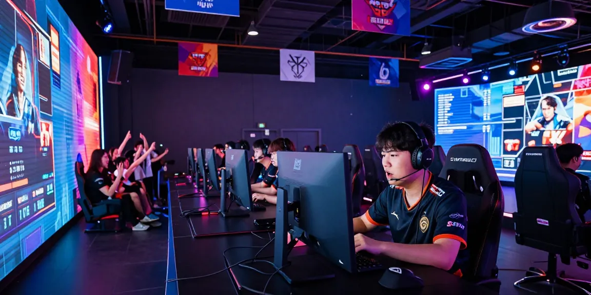 Dynamic gaming excitement at https://proplay88.uk.com/ esports arena with spectators cheering