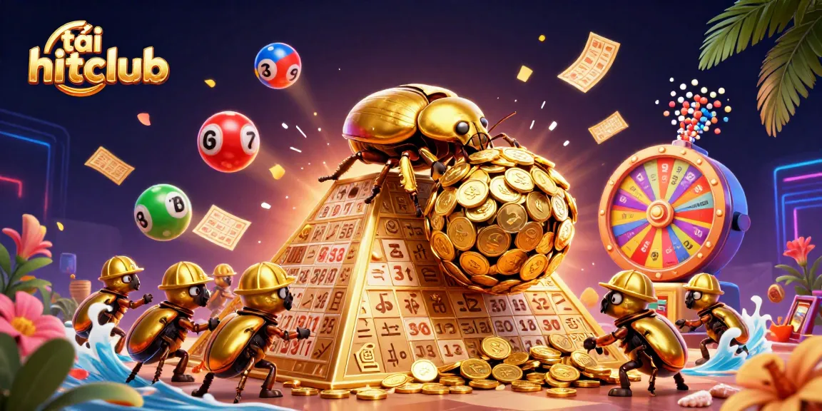 Engage in fun with tải hitclub, witnessing lively lottery balls bouncing and golden tickets celebrating winnings.