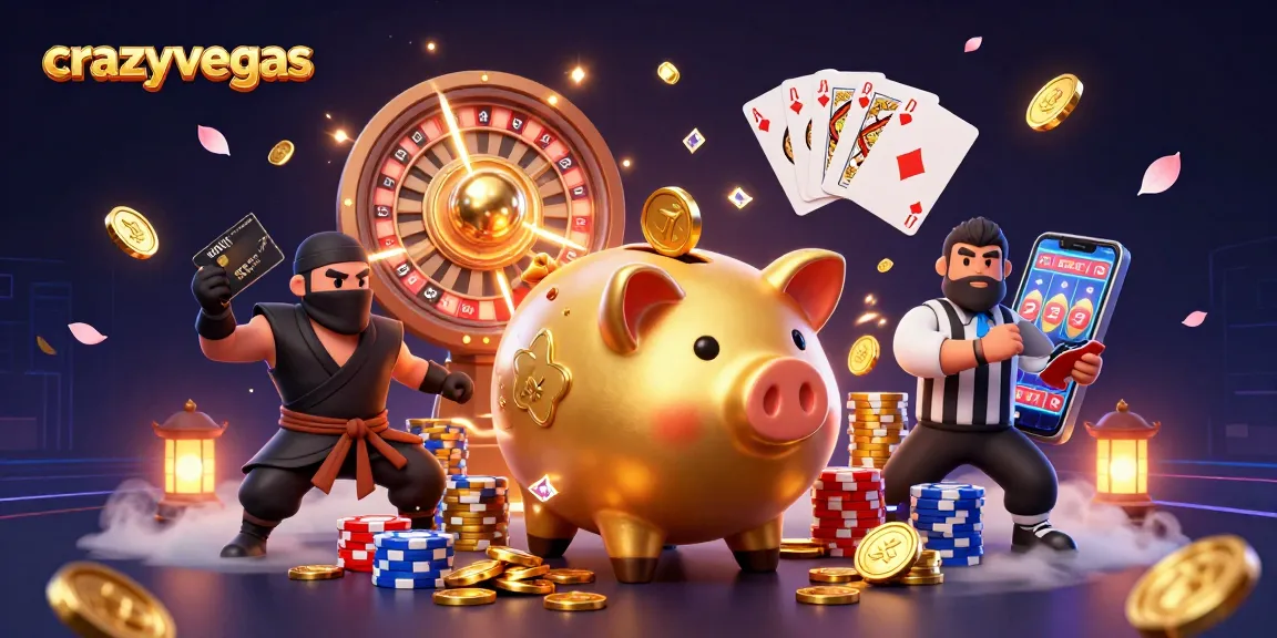 Engage in thrilling high stakes at crazyvegas with golden coins and vibrant casino elements.